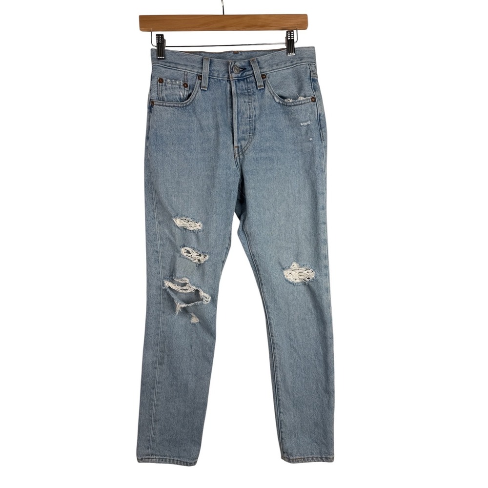 Levi's Women's 501‎ Skinny Distressed Jeans size 25 x 28 Blue
